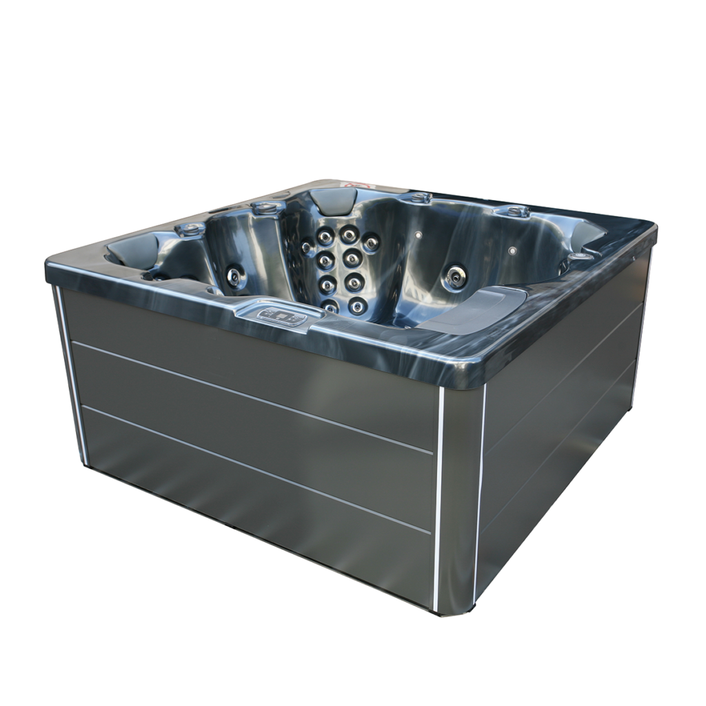Szwedzkie jacuzzi VIKEN z czarną niecką