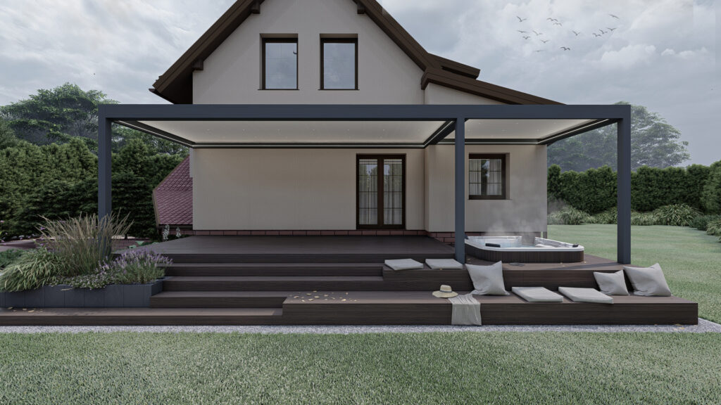 wanny ogrodowe z hydromasażem zatopione w taras